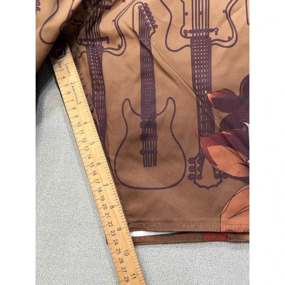 NWT Hard‎ Rock Cafe Mens Vintage Surf Pinup Boardshorts Brown Guitar Print SZ 36